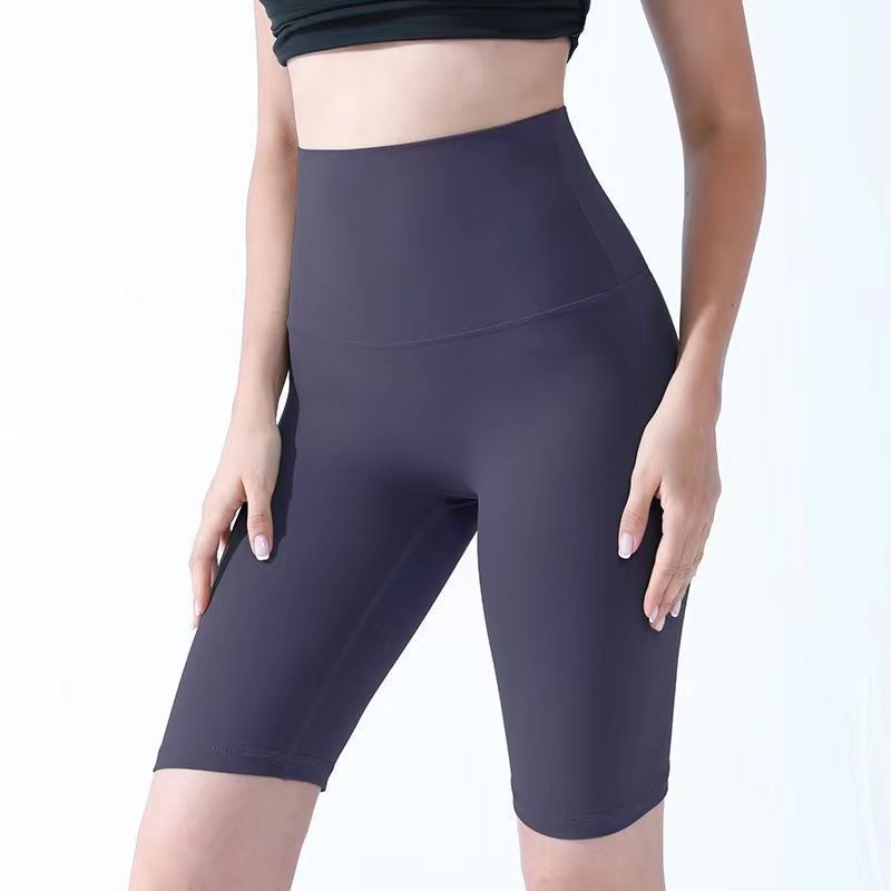 Pantalones cortos desnudos de mujer elásticos apretados para elevar las caderas de cinco puntos pantalones deportivos de secado rápido succión de sudor entrenamiento para correr fábrica de comercio de ping
