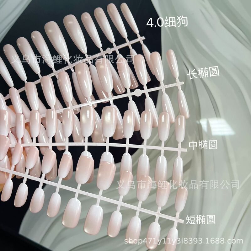 Handmade Pre-Made Nails Single Size Summer Konjac Purple Glass Beads Nude Wearable Nails High-End Nail Art Stickers