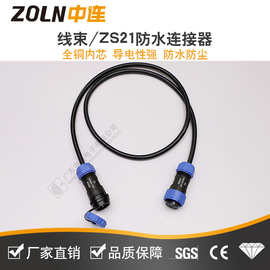 连接器线束 ZS21防水航空插头延长线大电流接插件4芯5芯公头母座