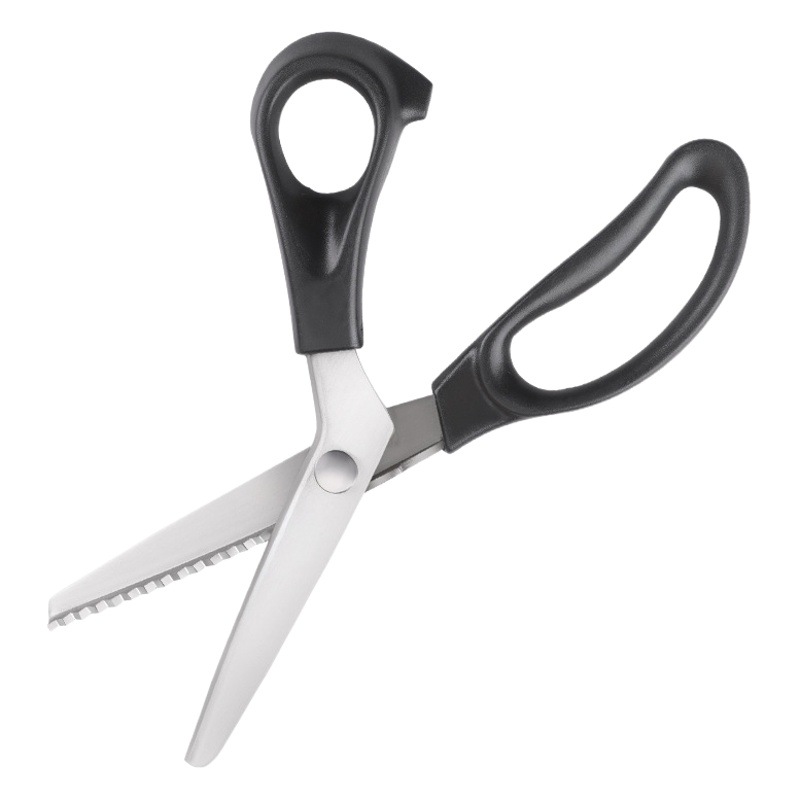 Tijeras de encaje, tijeras de tela, tijeras de costura de cuero profesional, tijeras de corte de patrón triangular hechas a mano, tijeras de sierra de acero inoxidable