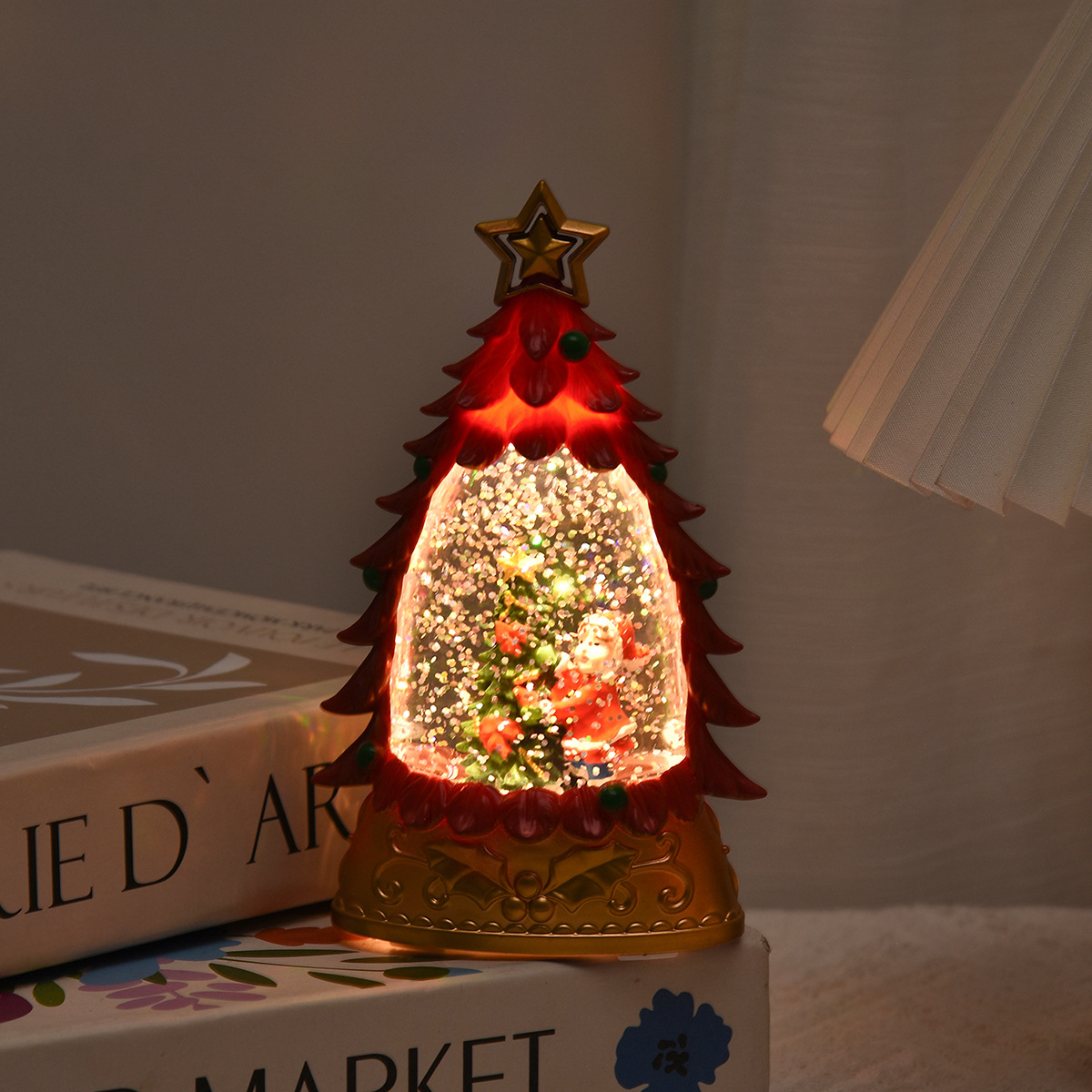 Navidad luz de vela electrónica árbol de Navidad agua vela decoración tienda escena ambiente decoración accesorios