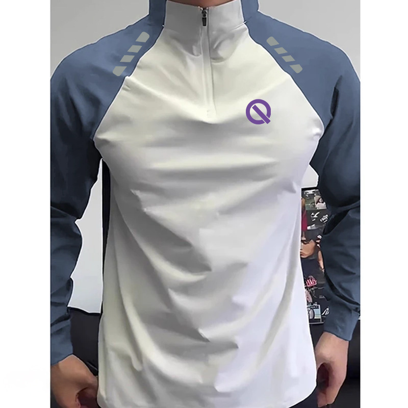 Half-Zip Training Clothes for Men, Running Quick-Drying Clothes, Sports Long-Sleeved T-Shirt Jackets, Fitness Tops, Sports Track and Field Half-Zip Training Clothes for Men, Running Quick-Drying Clothes, Sports Long-Sleeved T-Shirt Jackets, Fitness Tops, Sports Track and Field
