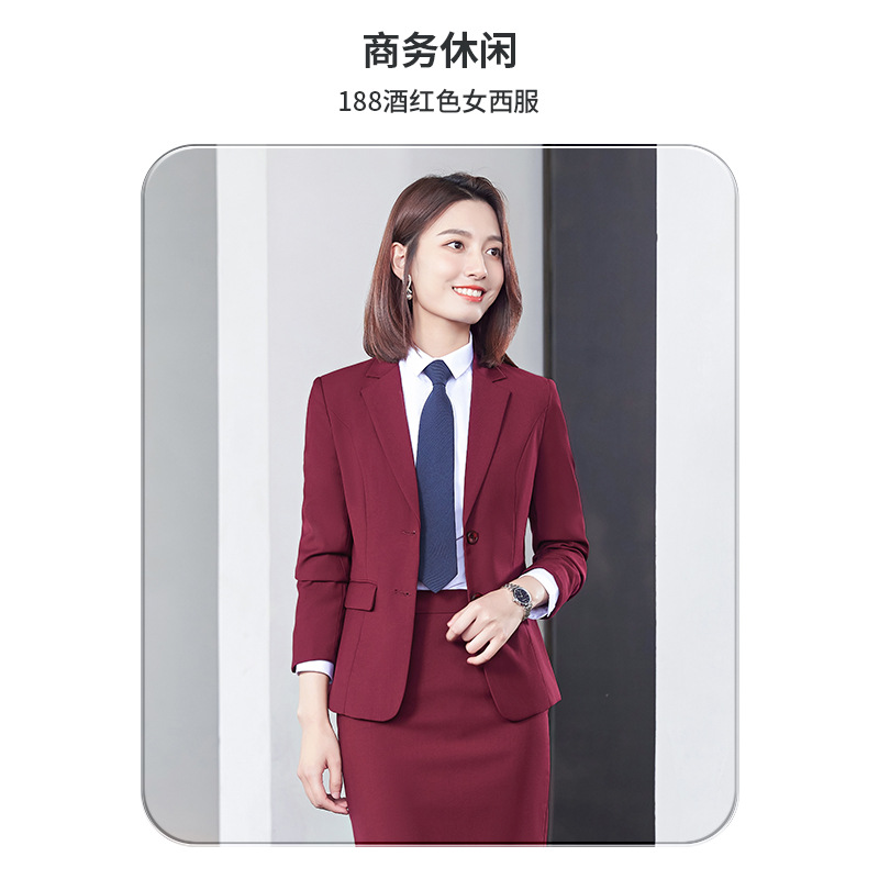 188 wine red Women's Suit