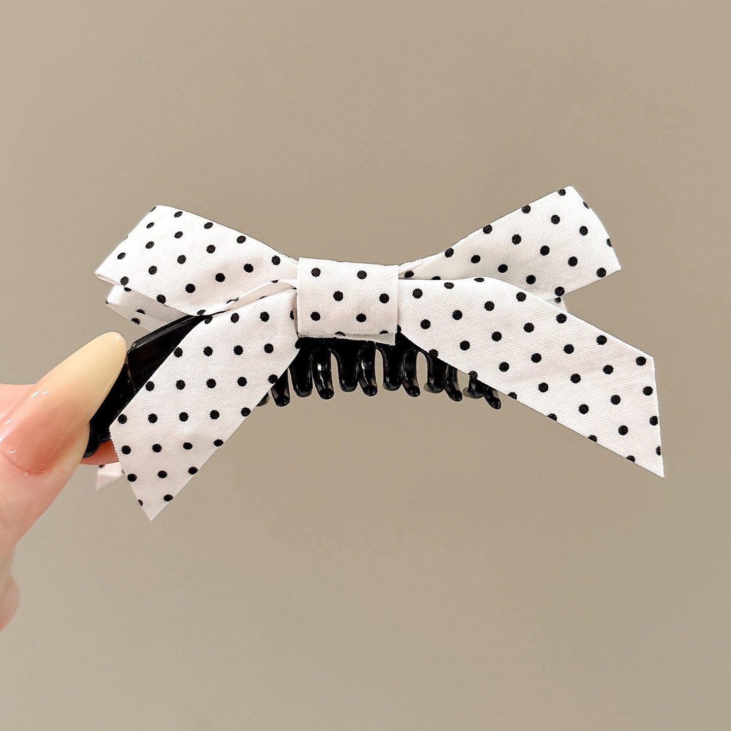 1#Polka dot bow banana clip - about 9.5cm