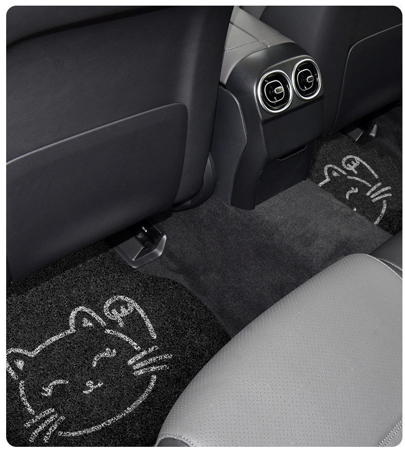 Car Wire Loop Floor Mat Single Piece Cute Cartoon Design for Women Universal Car Carpet Mat Anti-Dirt Easy to Clean for the Driver's Seat