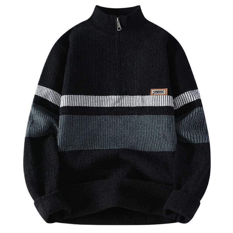 [Amazon Transfronterizo Comercio Exterior Agencia] Otoño e invierno de 2025 promueve suéter casual de punto suelto de semizilera para hombres