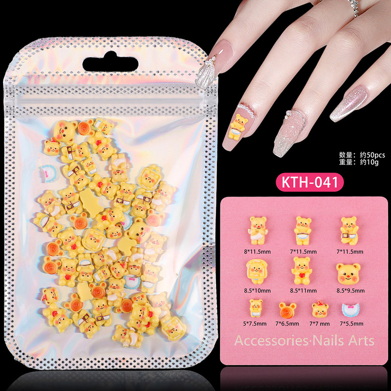 人気のネイルアートアクセサリーヒョウ柄 KT 猫バタークマバブルマートネイルアート漫画 diy ウェアラブルネイルアクセサリー|undefined