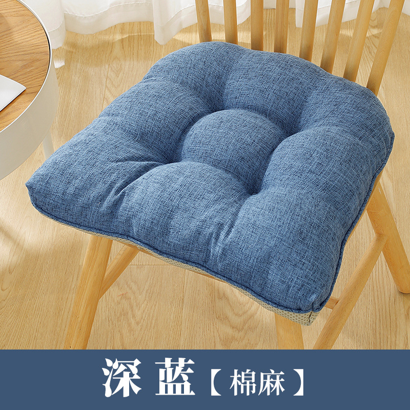 면 및 린넨 쿠션-다크 블루