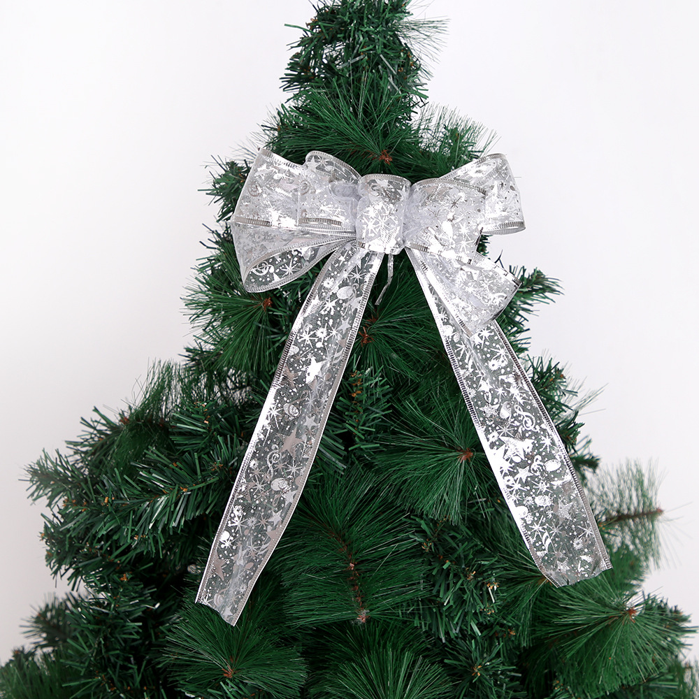 Doppellagiges Draht-Weihnachtsband, DIY-Schleife, Weihnachtsbaum, Geschenkverpackung, dekoratives Band_voghion.com