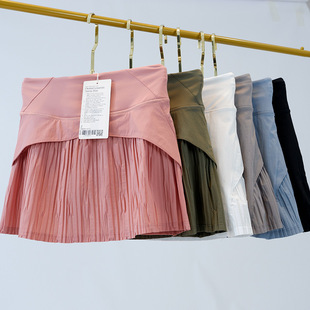 Yoga Wear Women's Tennis Sports Short Skirt Pleated Skirt Fake Two-Piece Shorts High Elasticity Breathable Leg-Lengthening Quick-Dry