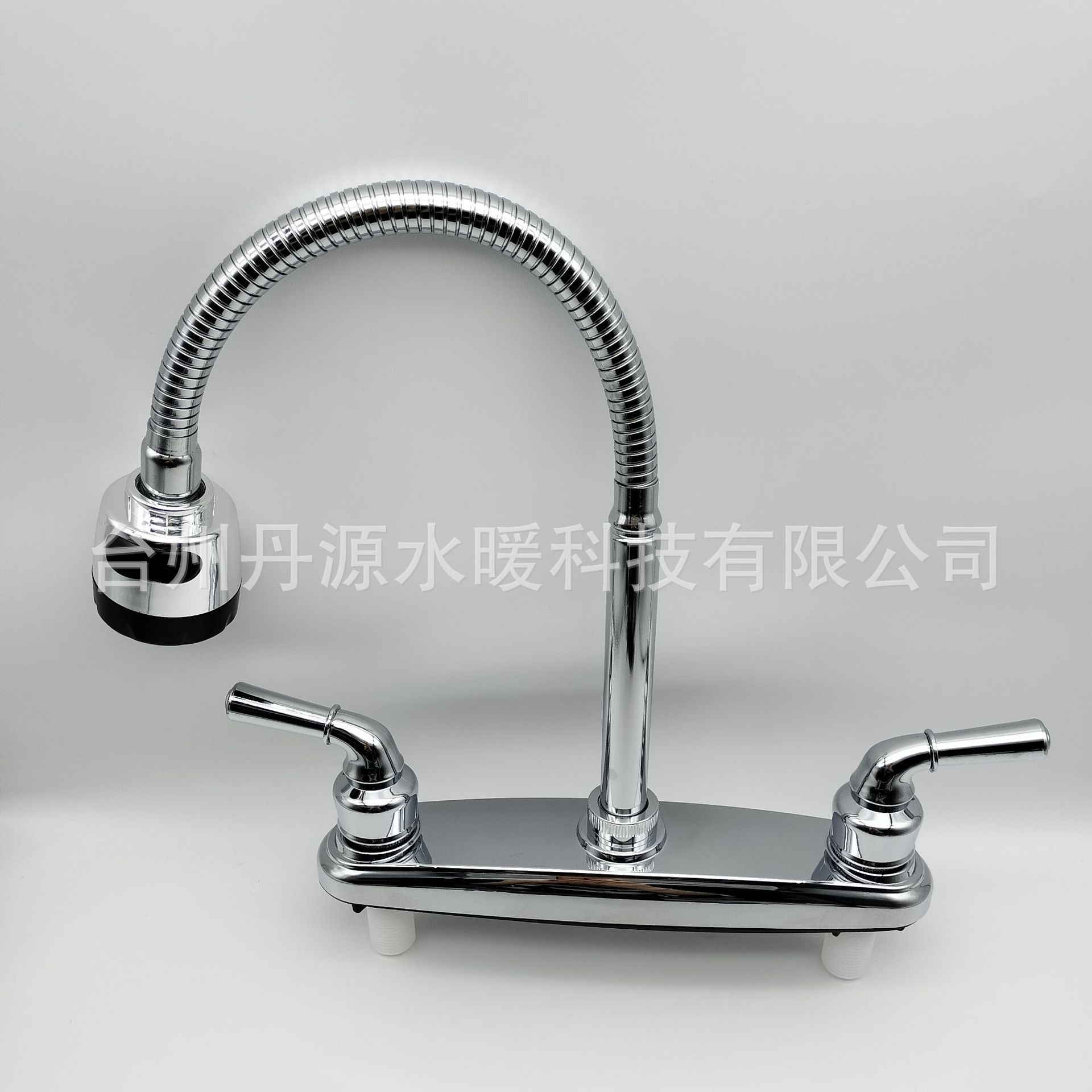 Inventario transfronterizo Sudamérica grifo de agua caliente y fría doble placa de cerámica de plástico de doble mango grifo de cocina a prueba de salpicaduras image 3