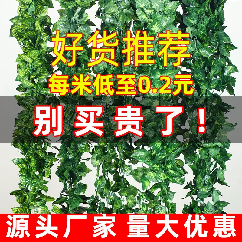 仿真藤条葡萄叶人造藤蔓绿色植物藤条管道装饰遮挡绿植条店面装饰
