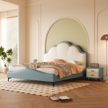 2024新款现代简约主卧室床轻奢床1.8米意式网红高端双人大床婚床