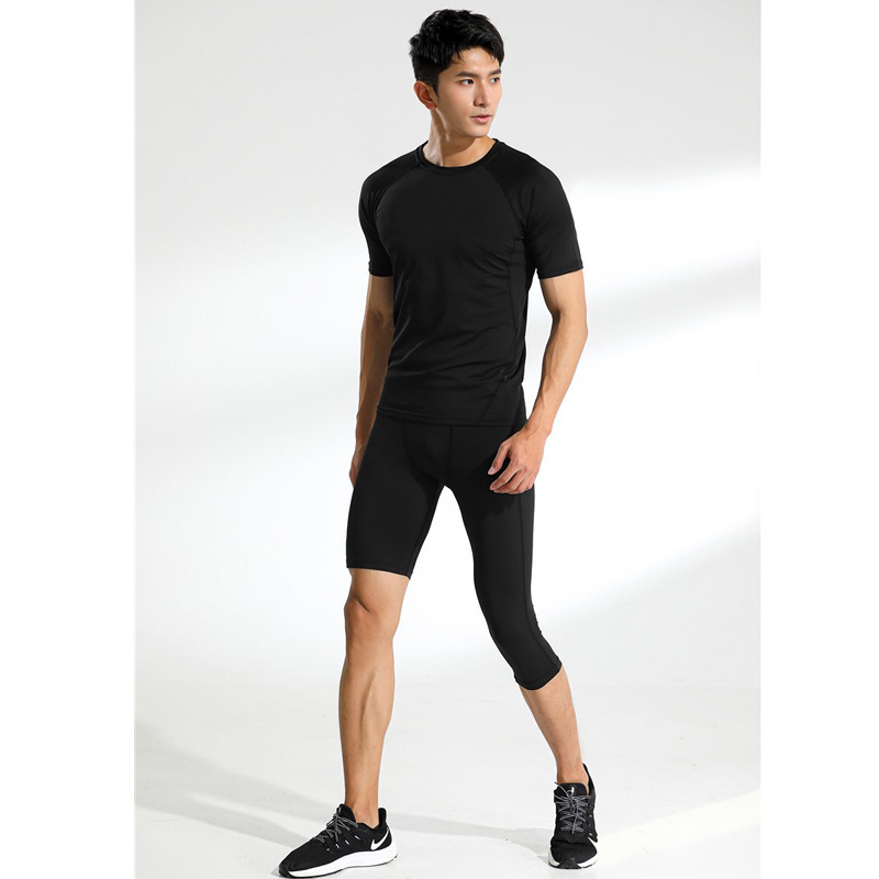 Basketball cropped tights men's sports equipment fitness cropped white training women's compression high elastic quick-drying leggings Basketball cropped tights men's sports equipment fitness cropped white training women's compression high elastic quick-drying leggings