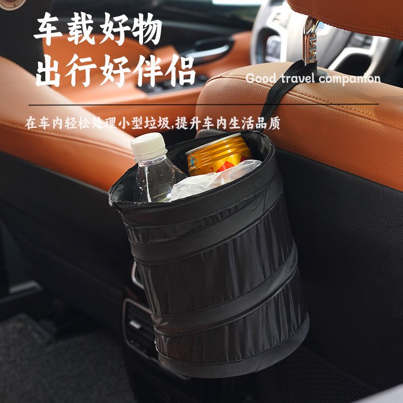 Ventas transfronterizas en caliente mini contenedor de basura plegable co-piloto de tela oxford contenedor de basura de automóviles para uso interno