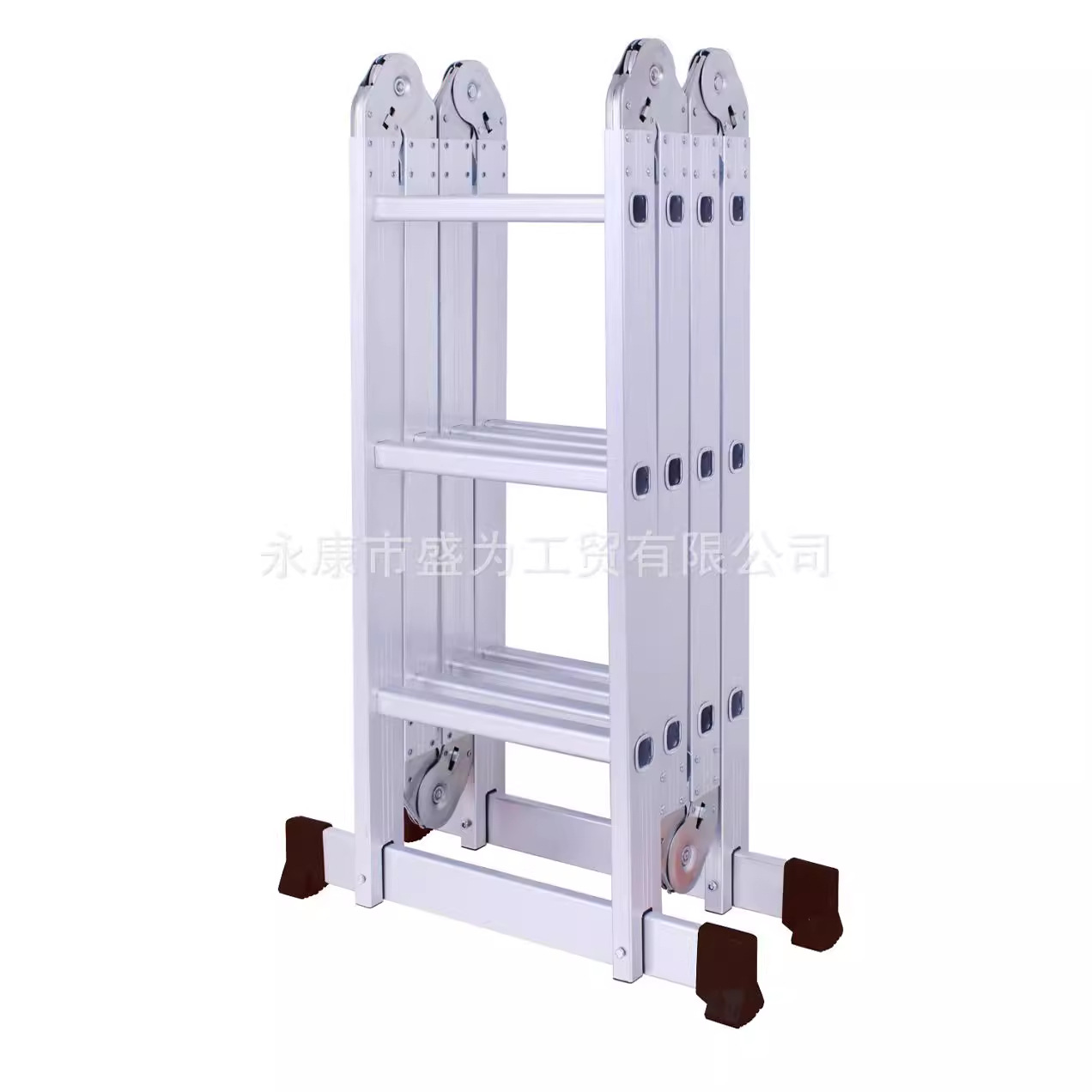 Suministro directo de fábrica de aleación de aluminio espesado escalera plegable fácil de llevar ligero grande y pequeño conjunto multifuncional escalera conjunta 4 capas