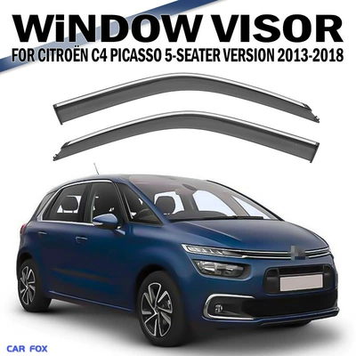 Visor, Rain shield - standard-packing-without-logo-c4-picasso-five-seater-version-2pcs-mk2-2013-2018-pc-with-bright-strip-rain-shield