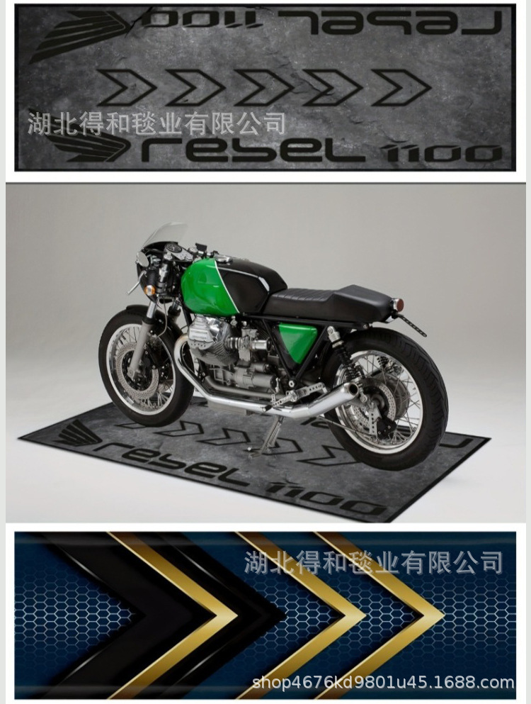 Cross-Border Motorcycle Floor Mats with Custom Logo Pattern, Non-Slip and Dirt-Resistant, Motorcycle Display Carpet, Factory Direct Sales, Crystal Velvet