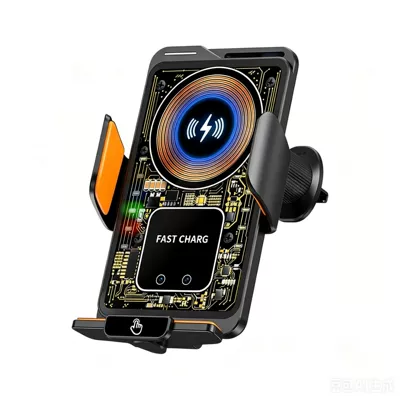Car wireless charging phone holder, car air vent mount, 15W automatic clamping car phone support stand (Car phone holder) - f1black66w-fast-chargingsmart-sensor-opening-and-closingaluminum-alloy-clamp-armcolorful-ambient-light