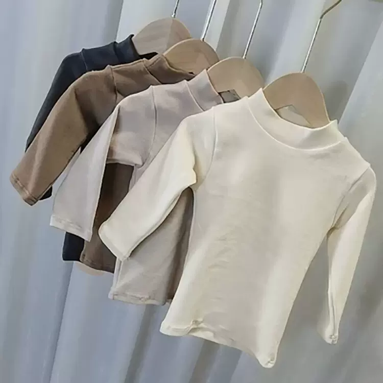 婴儿衣服秋款半领打底衫韩国长袖T恤冬装男童保暖小童女宝宝上衣