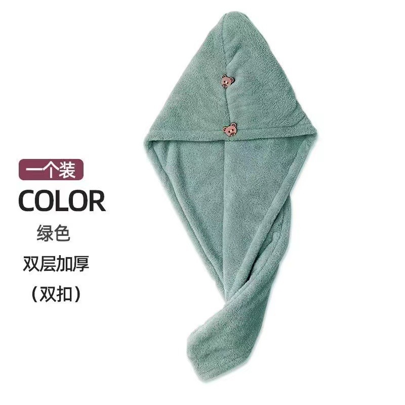 [Múltiples nuevos productos] tapa de secado de vellón de coral de doble capa absorbente red Fuerte Rojo mismo botón de doble capa de estilo