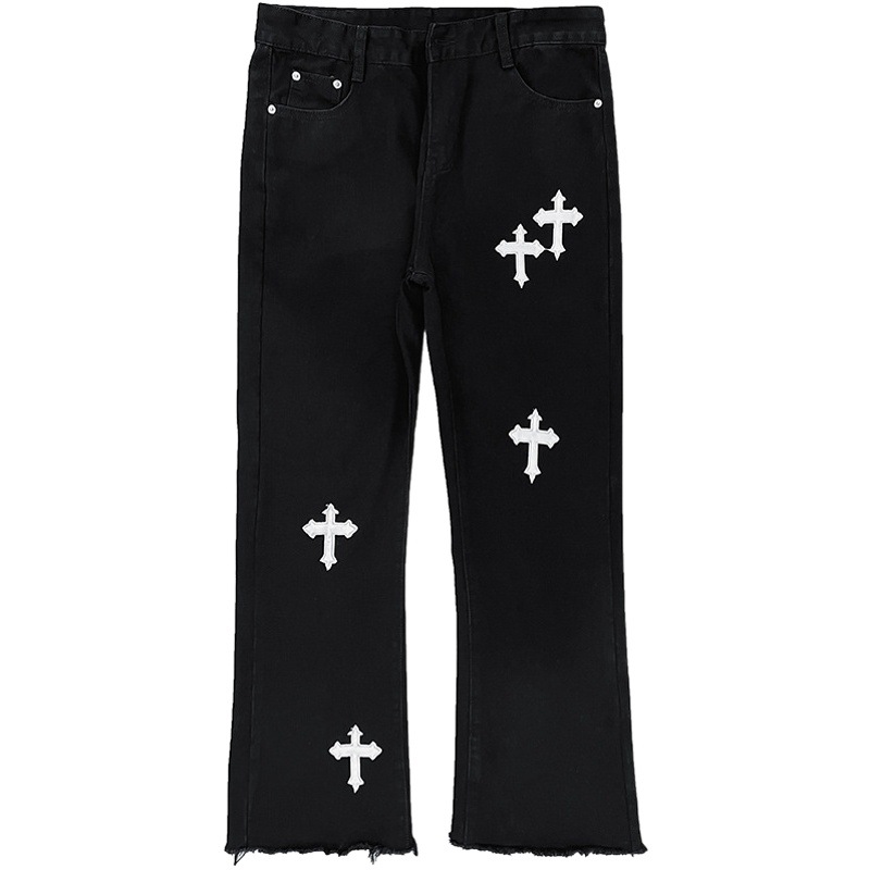 Cross jeans hombres 2022 primavera y otoño Harajuku estilo BF hip hop straight Loose casual deshilachados pantalones largos