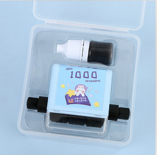 Prueba de matemáticas para niños padres del maestro enseñando sello de rodillo Adición de sello de enseñanza para niños, resta, multiplicación y entrenamiento de división