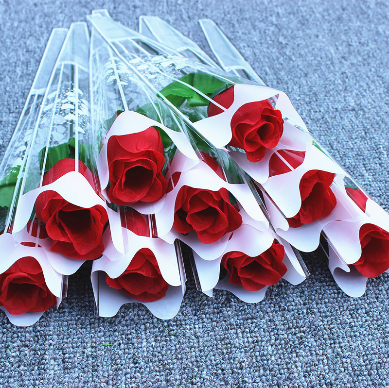 Factory wholesale single fake rose cheap simulation rose plastic flower rose mother's day gift flower activity flower