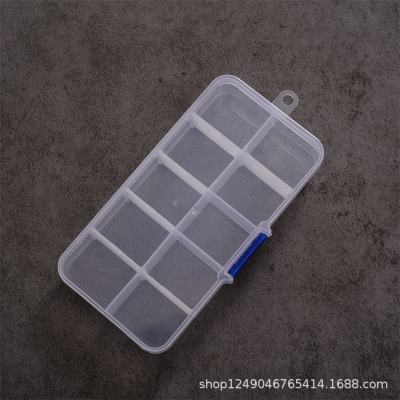 10格小号可拆分类透明PP塑料多格收纳整理盒美甲片拼豆五金饰品盒