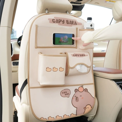 Car Anti-Kick Pad, Rear Seat Chair back anti-kick pad - kiss-dolphin-storage-bag-f