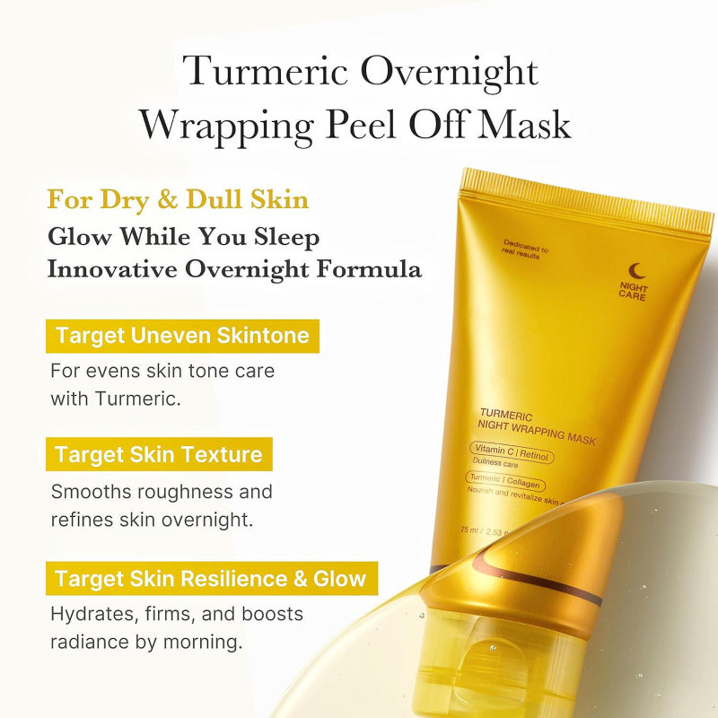 姜黄胶原蛋白撕拉面膜Turmeric OvernightWrapping Peel Off Mask|undefined
