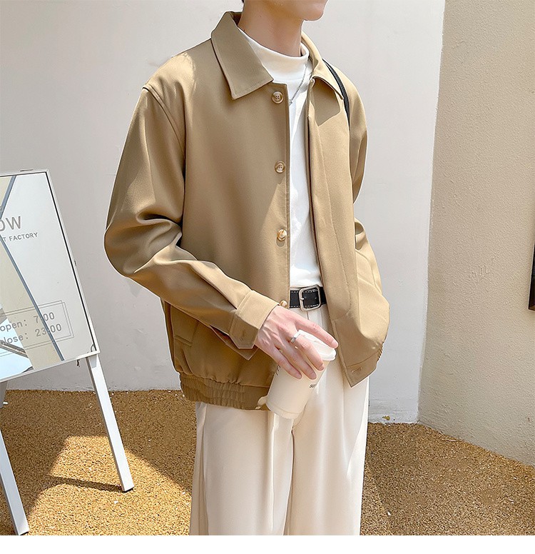 Men's Casual Workwear Blazer, Mature Style Turn-down Collar Jacket_voghion.com