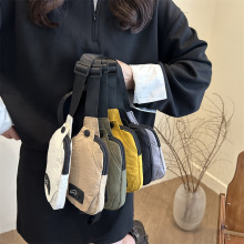 韩版小众包2025新款胸包帆布包斜挎包男女包单肩包韩版小背包休闲