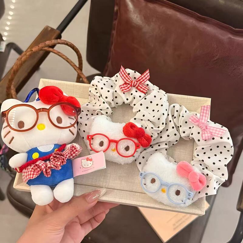 可爱毛绒猫咪大肠发圈新款高颜值发饰少女搞马尾盘发发绳饰品头饰|undefined