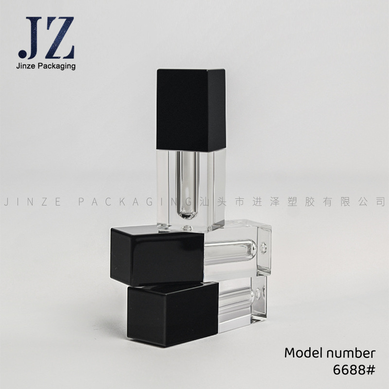 Jinze スポットスクエアブラックミニリップグレーズチューブリップグロスチューブ 1.3 ミリリットルプラスチック空チューブ包装材|undefined
