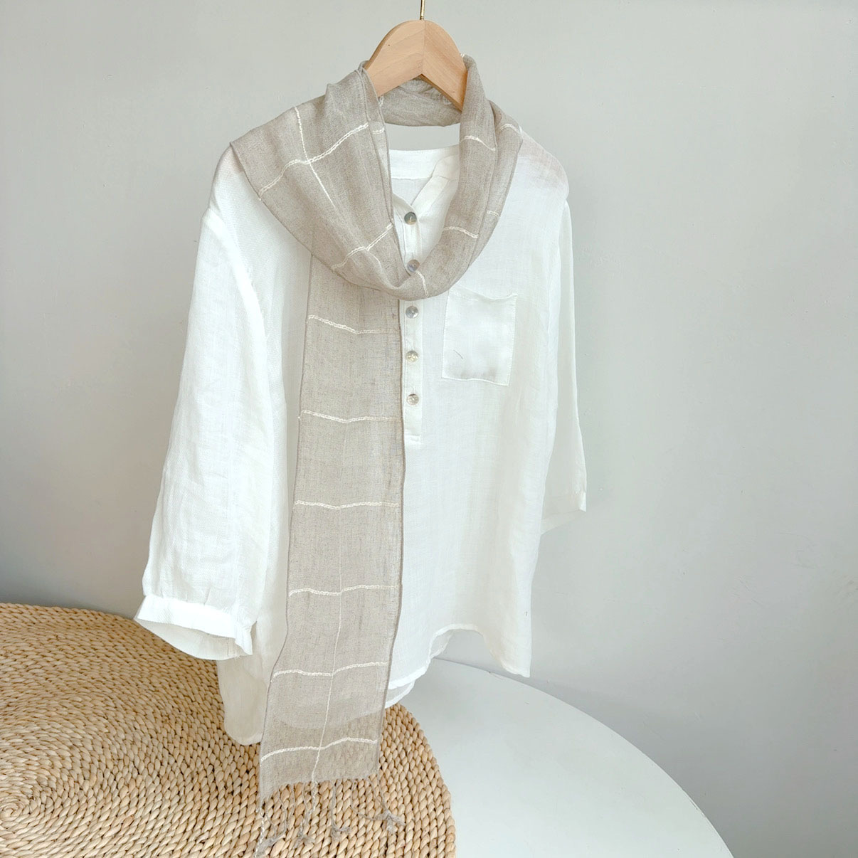 큰 배꼽 원사-원래 색상 슬림 13*180cm