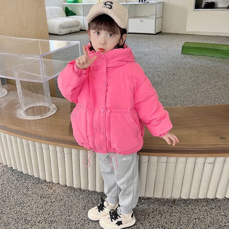 Ropa de invierno de niñas gruesa ropa de algodón de pluma para bebés 2024 nuevo estilo de ropa de algodón de moda para niños ropa de pan