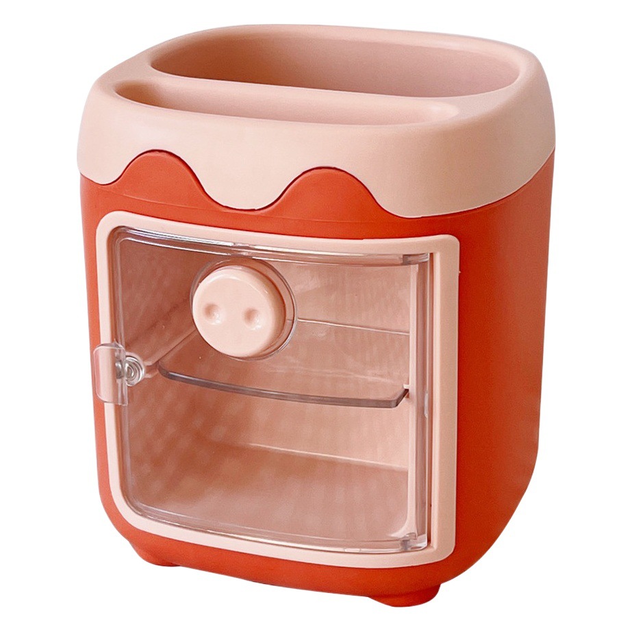 Dibujos animados lindo creativo multi-rejilla cerdo pluma titular chica corazón estudiante oficina papelería cerdo nariz titular de la pluma del cajón titular de la pluma