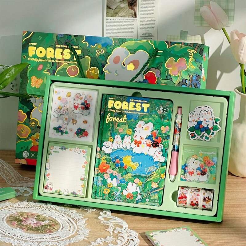 Moonlight Garden Stationery Gift Box Full Set Student Gift Pack High-Looking New Year Gift Notebook