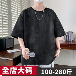 新款短袖t恤男款夏季ins美式高街潮流大码百搭半袖体恤休闲上衣服