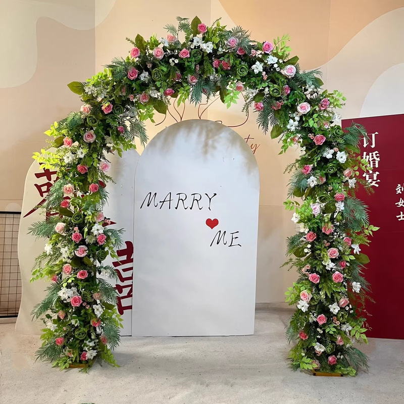 クロスボーダー結婚式の鉄ラック小道具レイアウトアーチアーチステージ背景ウェルカムオーナメントロードリード装飾結婚式|undefined