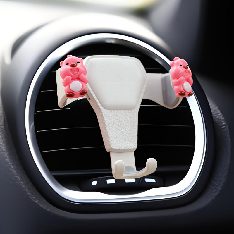 Nuevos adornos de coche de resina Beaver Hill Adornos de la pantalla de navegación de la consola central del coche de dibujos animados Adornos de la cabeza