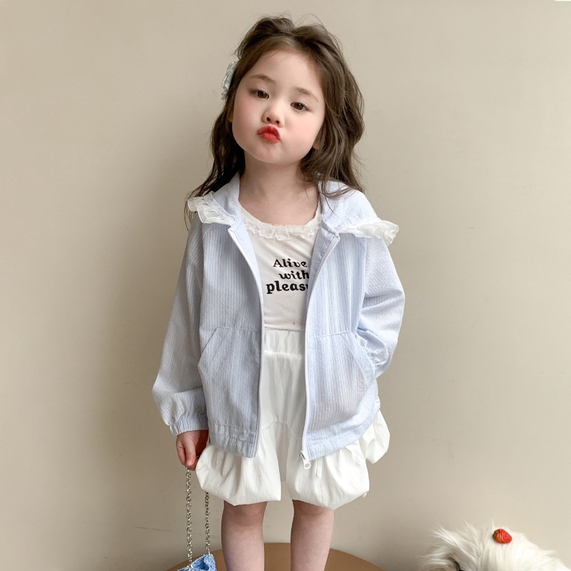 Ropa de protección solar para niños, chaqueta para niñas, estilo fino de verano 2025, nueva protección UV, ropa de protección solar de verano para niños