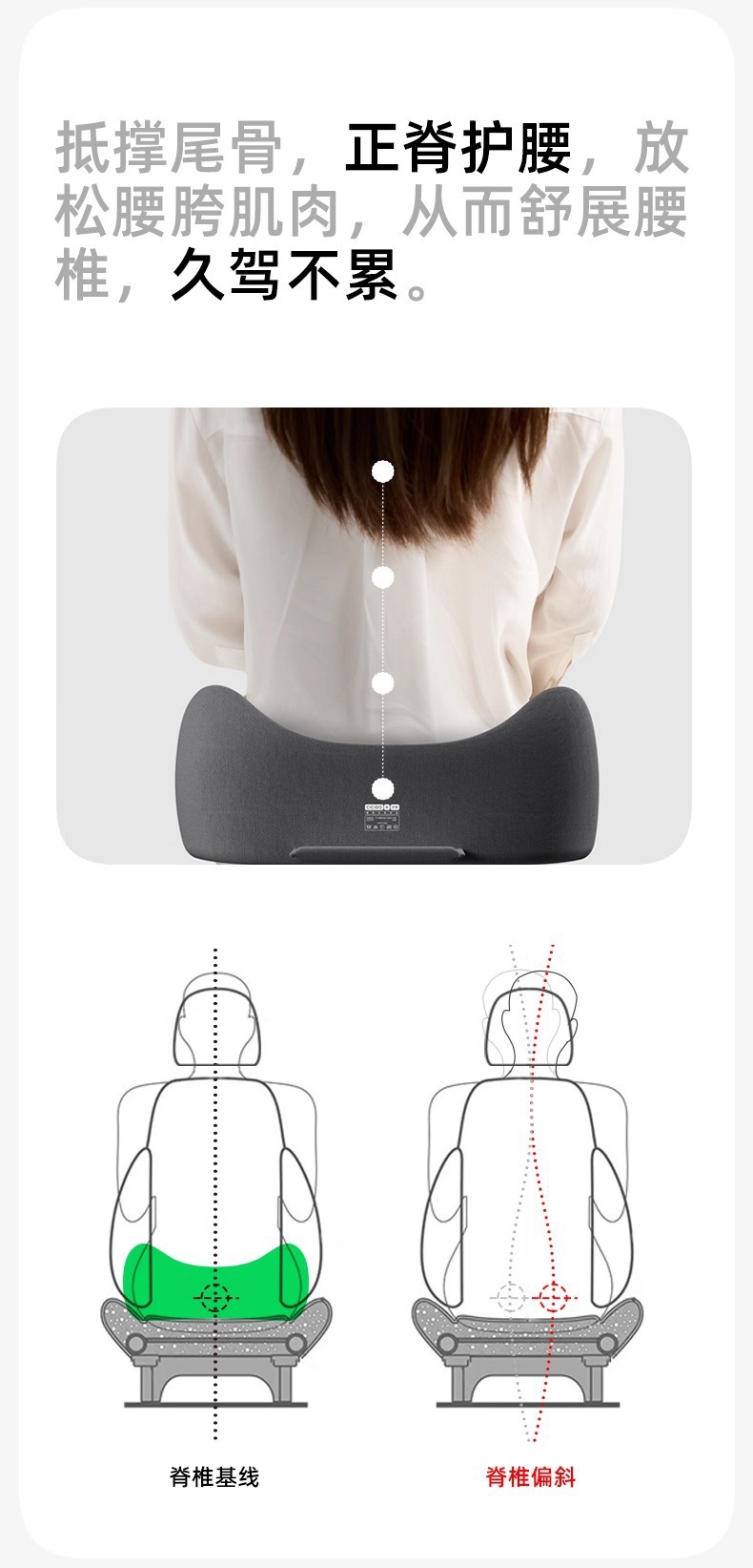 Y-Shaped Car Headrest Seat Cushion, Car Neck Pillow, Tesla Neck Pillow, Lumbar Support, Memory Foam