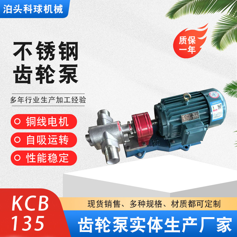 KCB135齿轮泵不锈钢KCB型304材质泵高压电动卧式润滑油输送泵