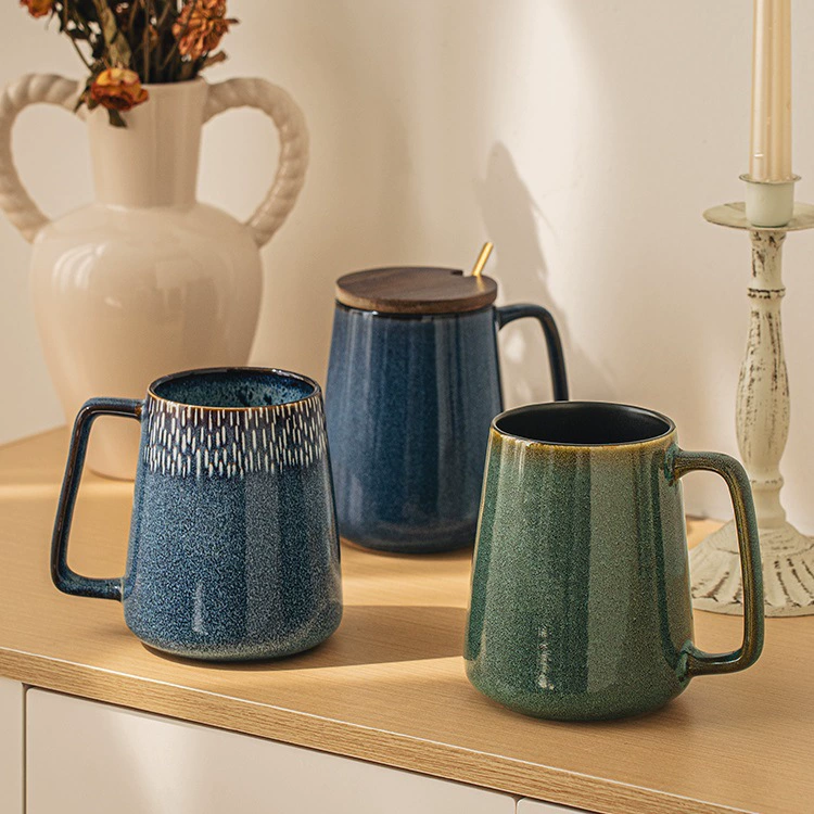 Z8欧式大容量陶瓷水杯家用情侣马克杯大号北欧复古咖啡杯大肚杯子