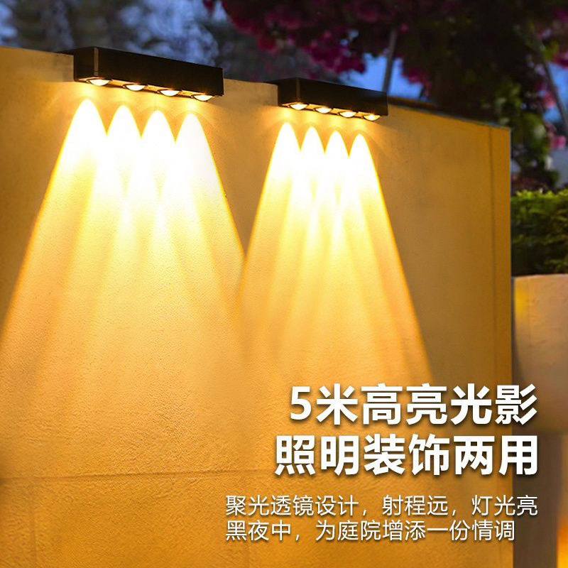 [New Highlight] Solar Spotlights Home Atmosphere Wall Washer Outdoor Wall Decoration Garden Courtyard Layout