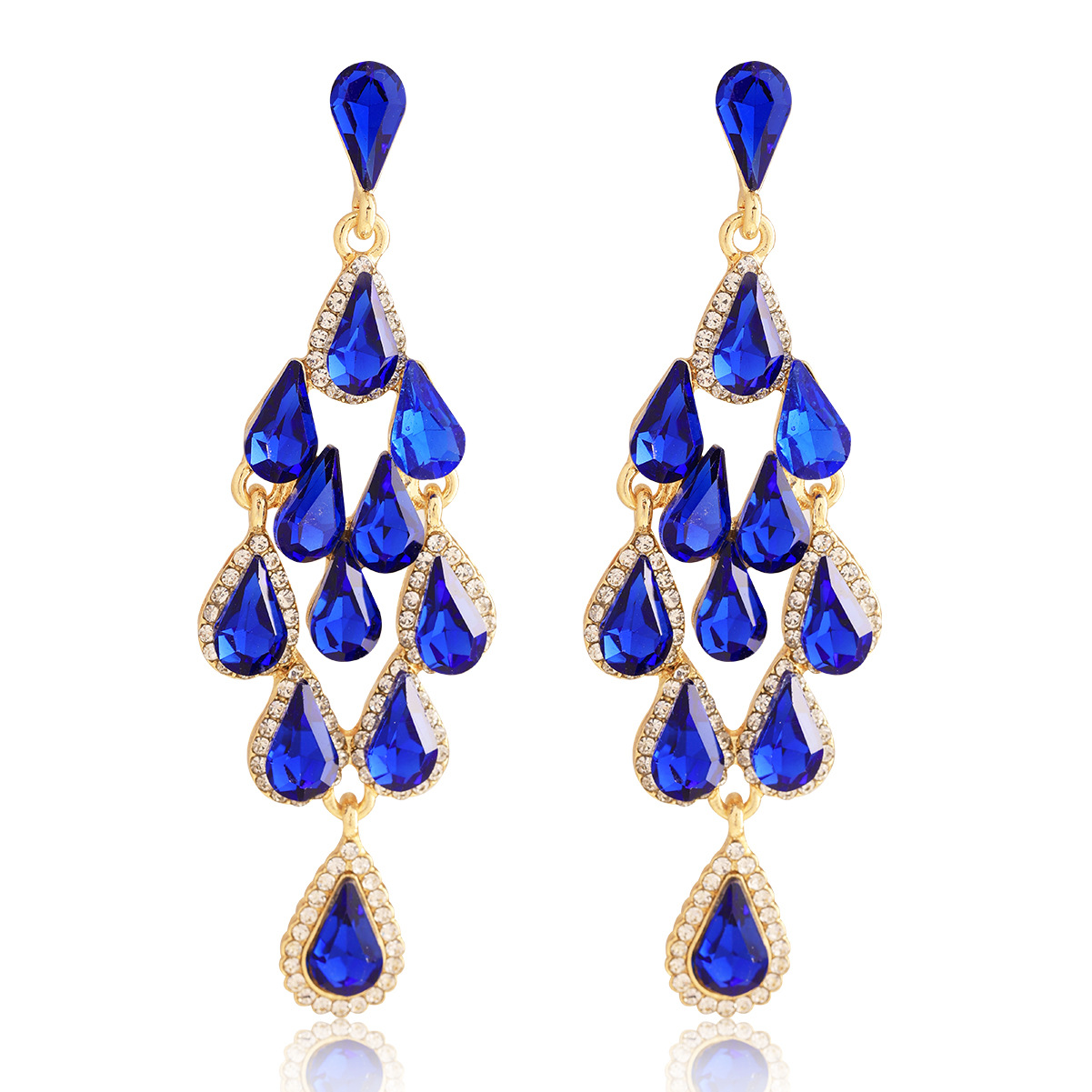 30g Weight Alloy Ear Needle Material Rhinestones Inlay Material Drop Earrings Classification 1 Pair Quantity Holiday, Daily Occasion Alloy Material Rhombus Pattern Spring&Summer Season Women's Gender Inlay Design Vacation, Classic Style Style 1 Pair Vacation Classic Style Rhombus Inlay Alloy Rhinestones Drop Earrings 3