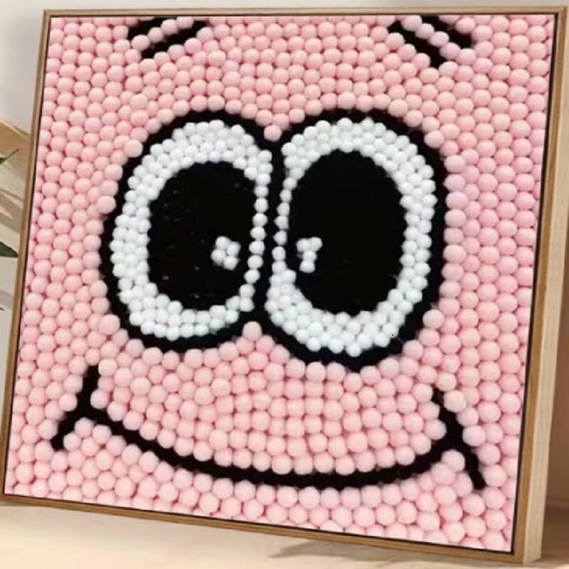 ファーボール絵画卸売DIY手作り貼り付け絵画材料パッケージ親子教育用子供用貼り付けポンポン絵画工場直販|undefined