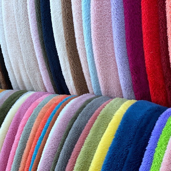 加厚素色纯色双面长毛绒双面舒棉羊羔绒秋冬睡衣睡袍服装面料